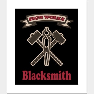 Retro Blacksmith MetalWork Tools Iron works Posters and Art